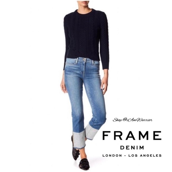 Frame NWT reverse cuff cropped jeans *shop@iamwarrior - Picture 1 of 3